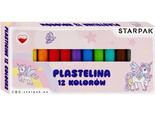 Starpak PLASTELINA 12 farver UNICORN 1 stk
