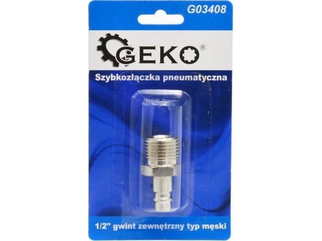 Geko Hurtigkobling Pneum. Han 1/2" Udvendigt Gevind (Blister) G03408