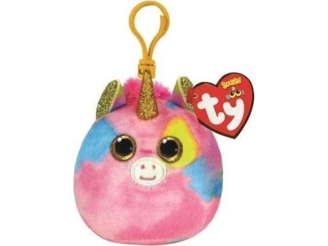 Ty Squish-A-Boos Fantasia Nøglering Maskot - Flerfarvet Enhjørning 8,5 Cm 39572