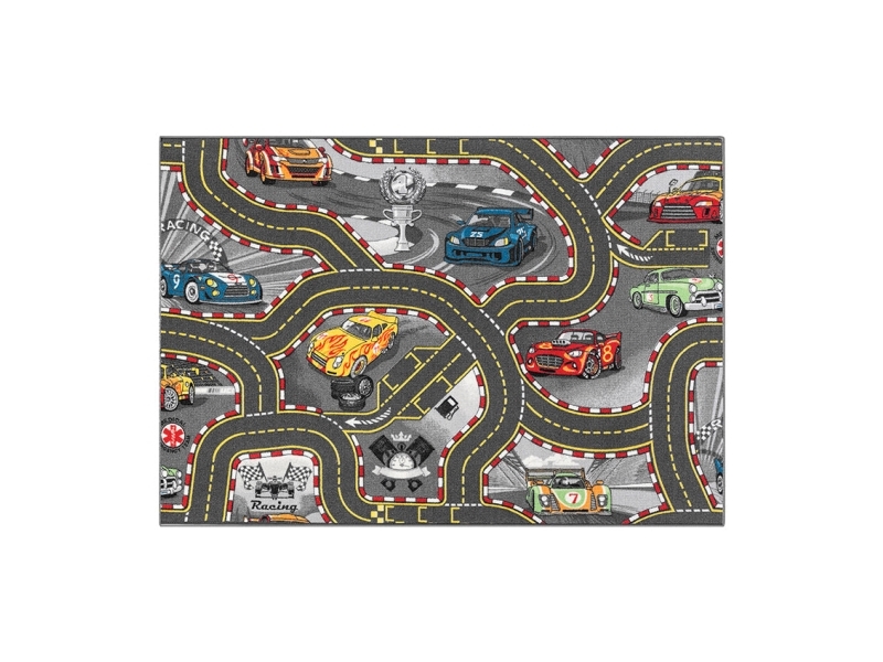 Bil Legetæppe ''Racers'' 95 X 133 Cm, Antracit