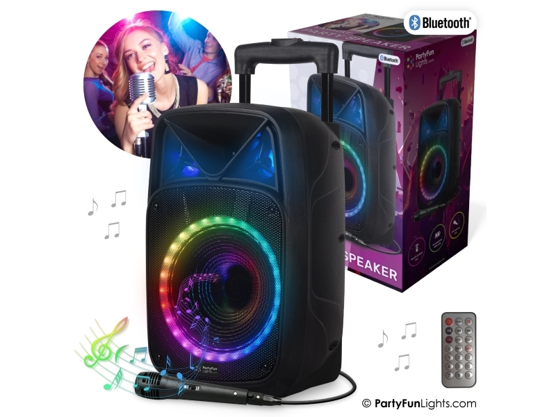 Karaoke partyhögtalare med handtag och hjul | Leksaker - Rollek - Musikleksaker | GameStuff