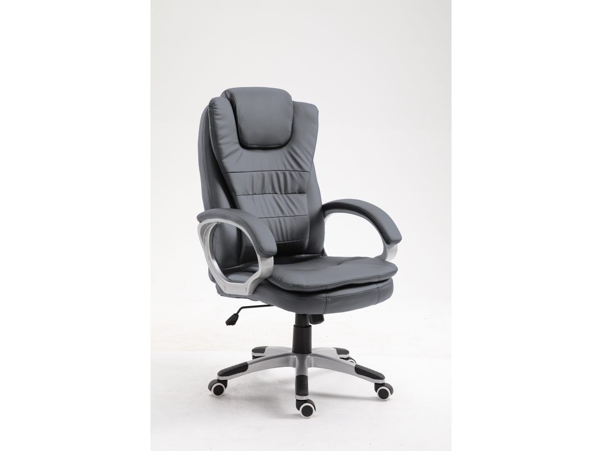 Activejet YK7304 SZ, Stoppad sits, Stoppat ryggstöd, Grå, Grå, Skum, Läder, Polyuretan (PU), Skum, Läder | Möbler - Stolar & Stolmattor - Kontorsstolar | GameStuff