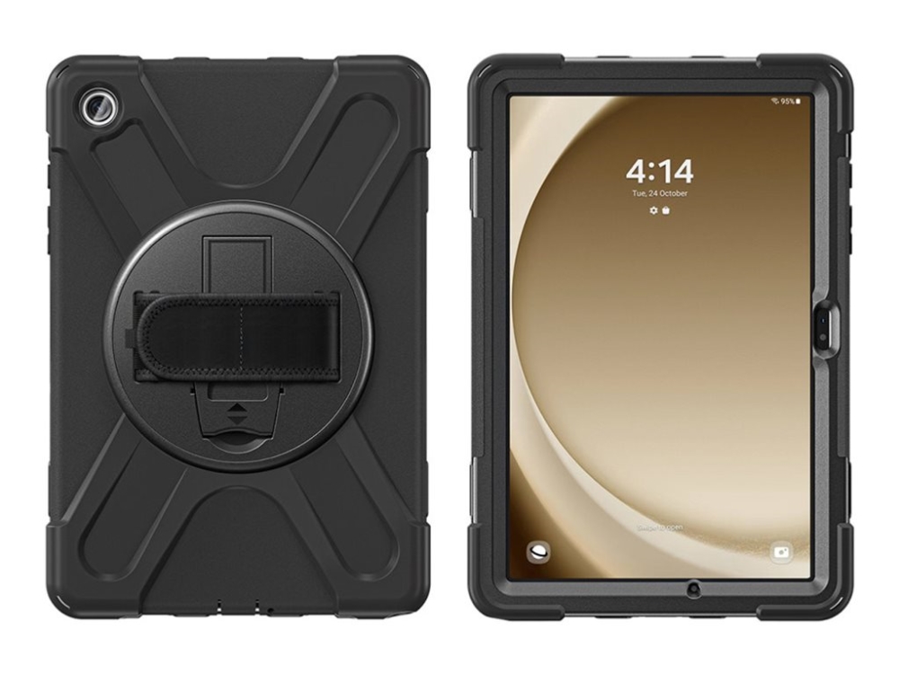 4smarts Grip Baksidesskydd För Surfplatta Robust Polykarbonat Termoplastisk Polyuretan Tpu Gummi Svart För Samsung Galaxy Tab A9