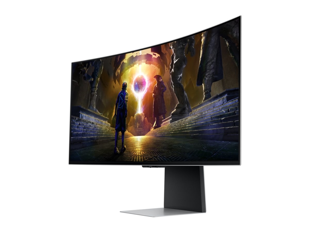 Samsung Odyssey OLED G8 S34DG850SU - G85SD Series - OLED-monitor - Smart - gaming - kurvet - 34 - 3440 x 1440 UWQHD @ 175 Hz - 250 cd/m² - 1000000:1 - HDR10, HDR10+ - 0.03 ms - 2xHDMI, DisplayPort - højtalere - sølv