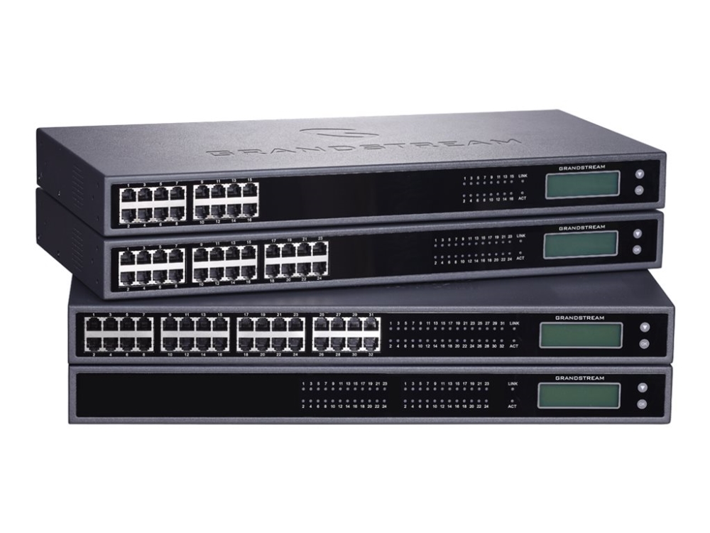 Grandstream Networks Gxw4224v2, Schwarz, Aktivität, Lan, Link, Leistung, G.711, G.722, G.723, G.726-32, G.729, Ilbc, Lcd, Https, Ssh, Tcp/Udp, Rtp/Rt