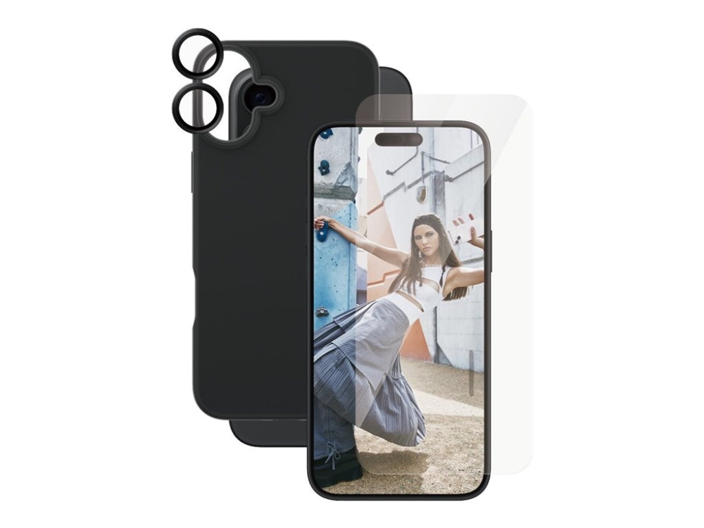 Care By Panzerglass Bagsidecover Til Mobiltelefon 3 I 1 Plastik Sort Med Skærmbeskytter Og Objektivbeskytter For Apple Iphone 16