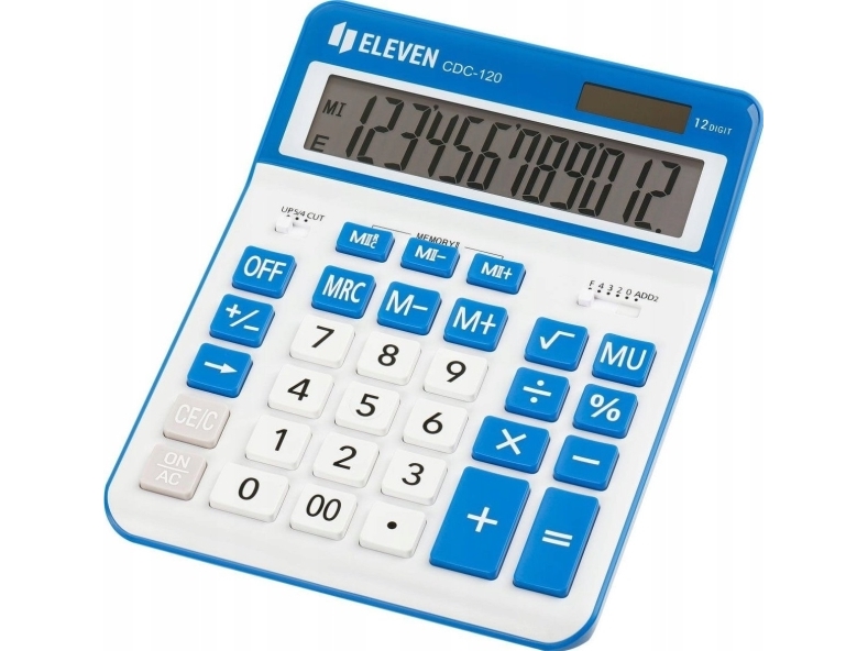 Kontorregner Eleven ELEVEN hvid CDC120WHNV (blå knapper)