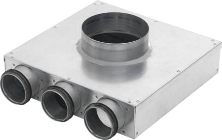 Lindab Indomo Ventilboks Pvcu 125 Til Ventil Ø125 Med 3 Afgange Ø63 Med Safe Tætning For Rør Sr63 Eller Slange Lfpe63/lfpeb63. Højde 38 Mm.