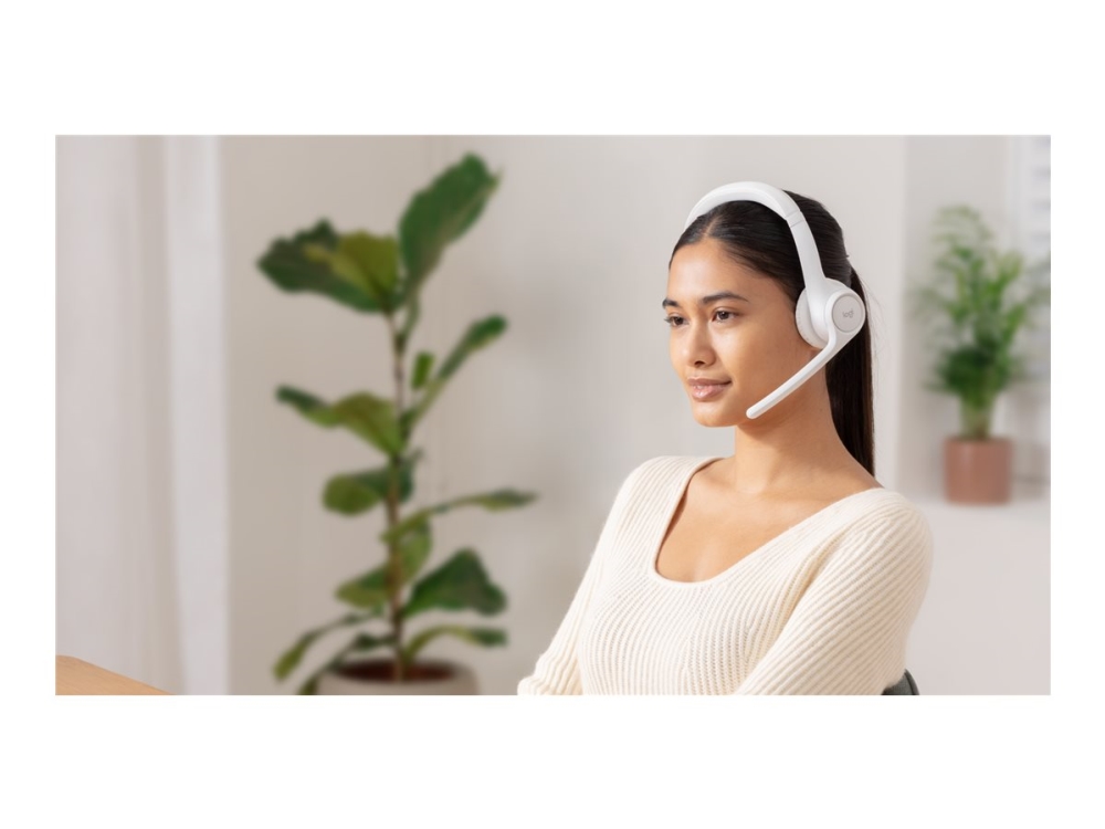 Logitech Zone 300, Kabellos, Büro/Callcenter, 122 G, Kopfhörer, Weiß