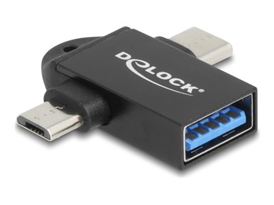 Delock - Usb-Adapter - Usb (Hun) Til 24 Pin Usb-C, Micro-Usb Type B (Han) - Usb 3.2 - 20 V - 2 A - Fast Charging, Op Til 10 Gbps Datatransferhastighe
