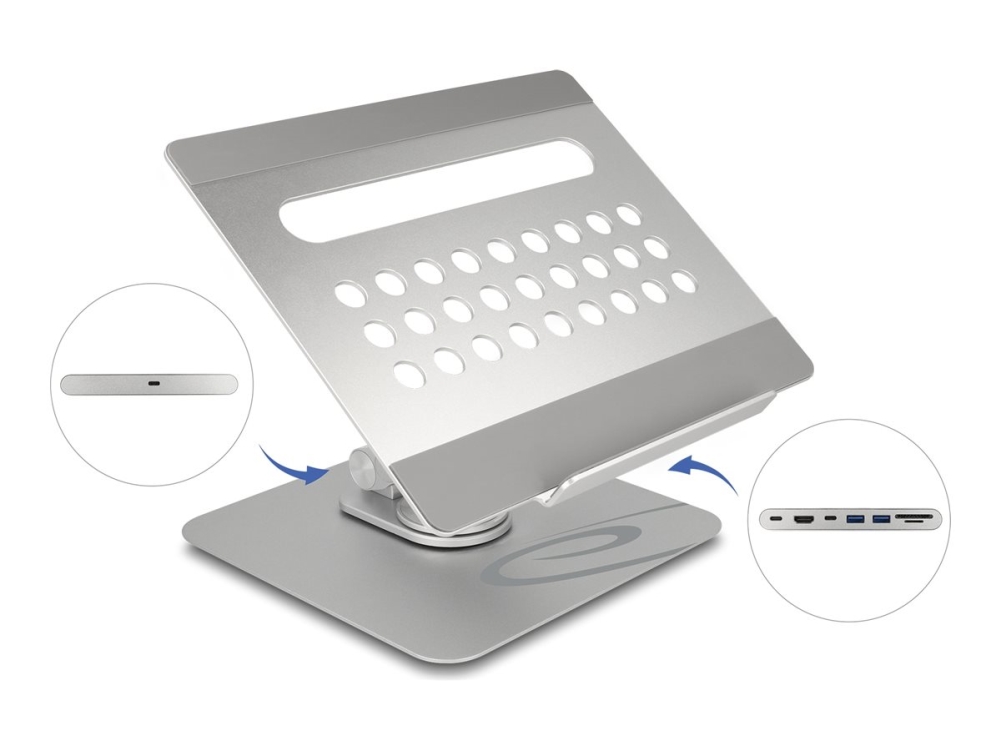 Delock - Dockingstation + Notebook/Tabletstander - Usb-C / Thunderbolt 3 / Thunderbolt 4 - Hdmi