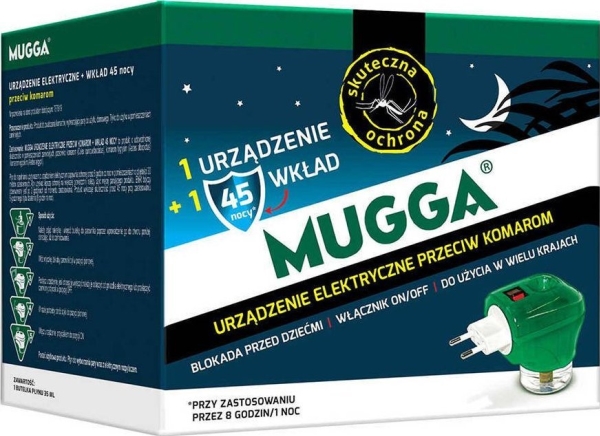Mugga elektrofumigatorius su skysčiu nuo uodų ir musių