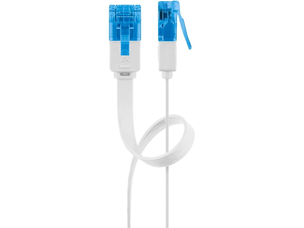 Router Goobay Cat 6A Utp Flat Patchcord Lan Kabel, Weiß, 20 M