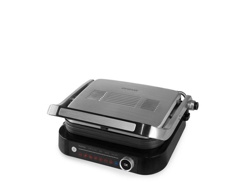 Orava Grillchef2, Schwarz, Silber, Rechteckig, Drehregler, Berührung, Feuerrost, Led, 2100 W