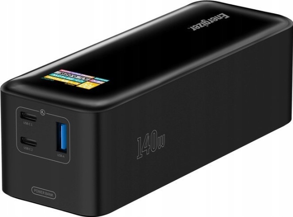 Energizer 140W Hochgeschwindigkeits-Usb-C Pd &Amp Usb-A Power Bank, Schwarz