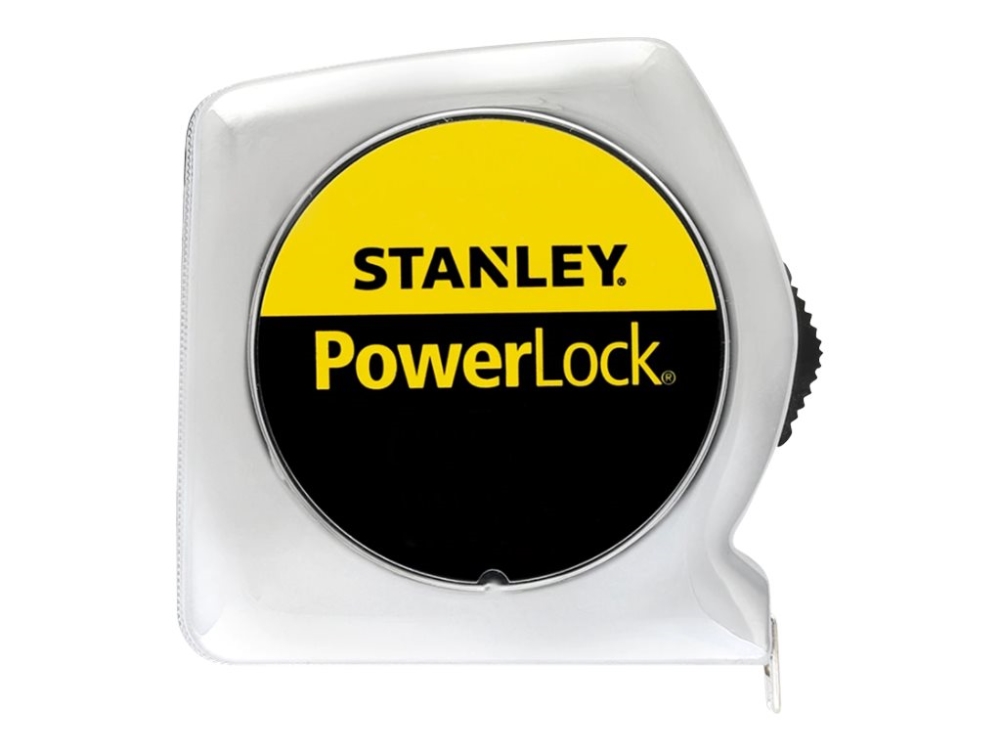 Stanley Powerlock - Målebånd - 10 M - Klingebredde: 25 Mm - Plastik, Mylar - Krombelagt (Kabinet)
