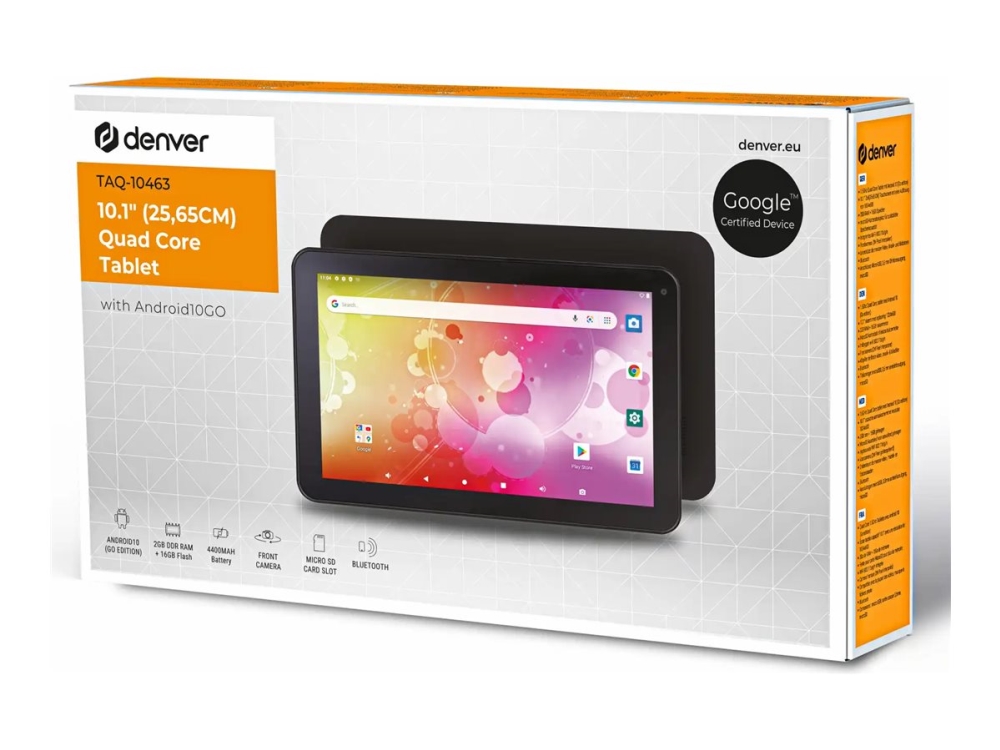 Denver Taq-10463 - Tablet - Android 10 Go Edition - 16 Gb - 10.1" (1024 X 600) - Microsd Indgang