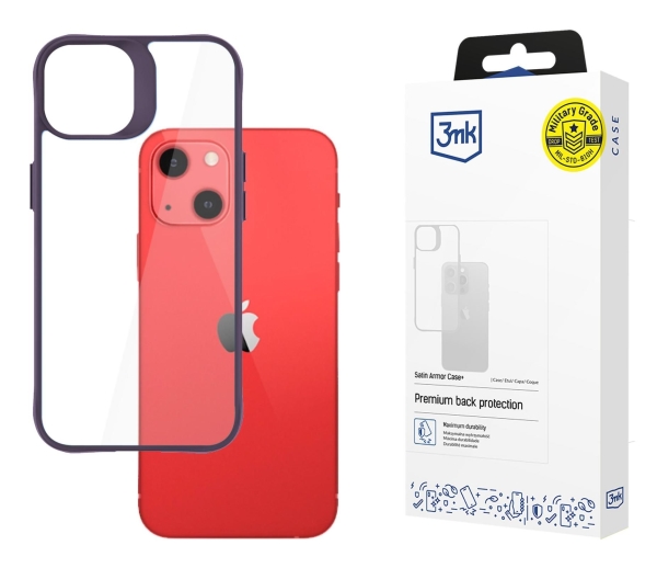 3Mk Satin Armor Case+, Cover, Apple, Iphone 13, 15,5 Cm (6.1"), Lilla, Transparent