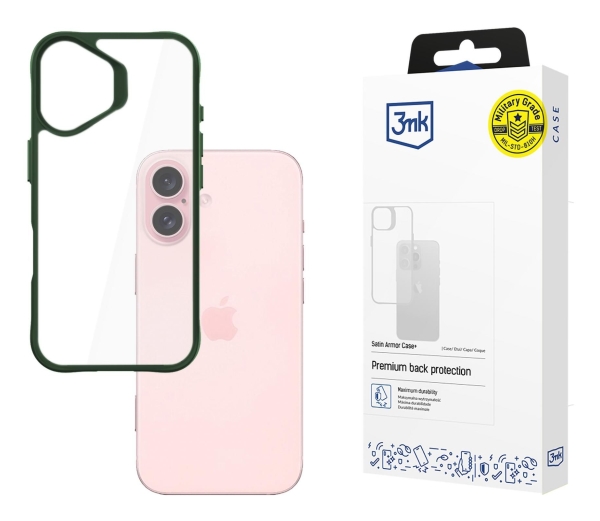 3Mk Satinarmor+ Apple Iphone 16 6.1" Hülle Für Telefon Grün Military Grade