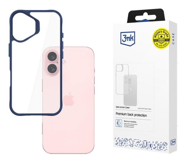 3Mk Satinarmor+ Tasche Iphone 16 6.1" Blau Military Grade