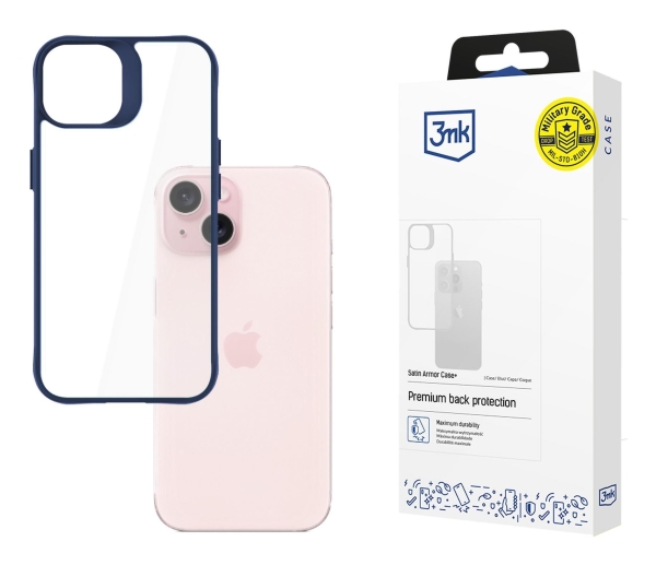 3Mk Satin Armor Case+ Iphone 15 Blå/Blå