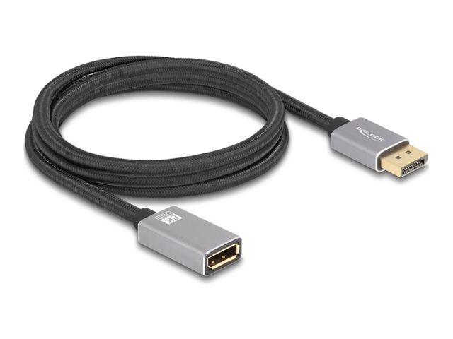 Delock - Displayport Forlængerkabel - Displayport (Han) Til Displayport (Hun) - Displayport 1.4 - 2 M - 8K Uhd (7680 X 4320) Support, 8K30 Hz (7680 X