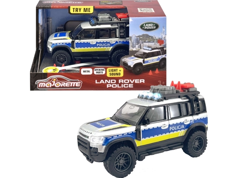 Majorette Grand Land Rover Carradio Police Lys Lyd