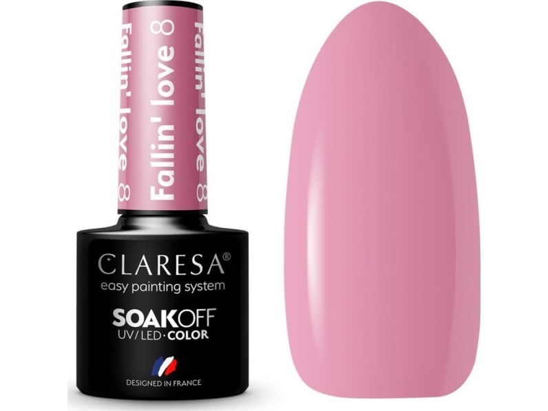 Claresa Uv Led Nail Polish Collection Hybrid Manicure Soak Off Nail Polish Color Pink No 8 Fallin Love 5Ml