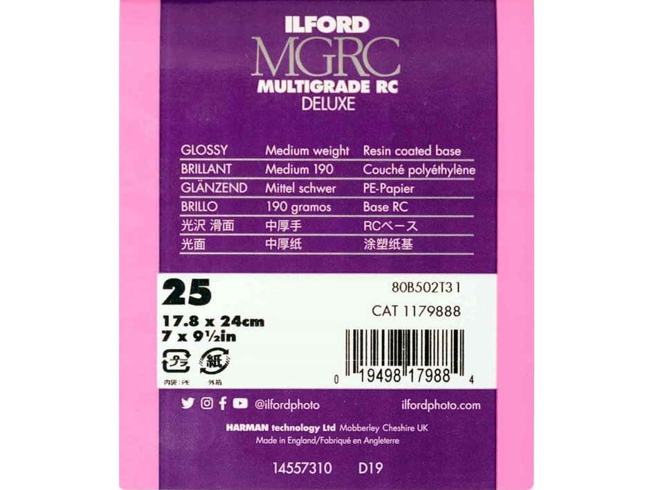 1X 25 Ilford Mg Rc Dl 1M 18X24