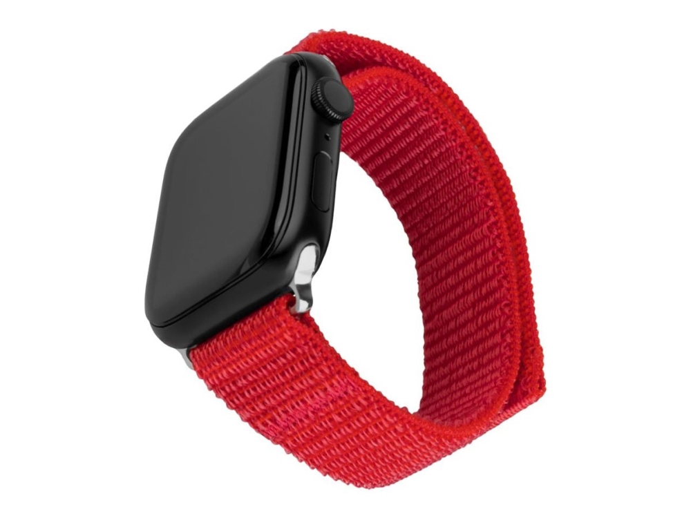 Fixed - Urrem For Smart Watch - Nylon - 160-210 Mm - Rød - For Apple Watch (38 Mm, 40 Mm, 41 Mm)