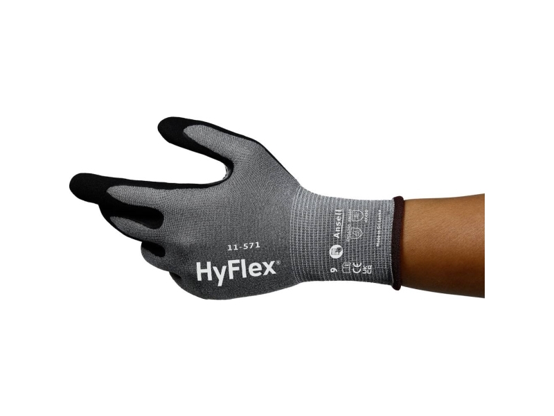 Ansell Hyflex 11571R070-1P Nitril-Arbeitshandschuhe Größe 7 En 21420:2020 1 Paar