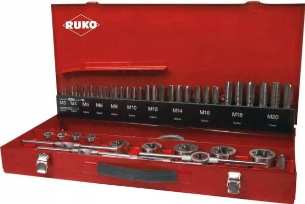 Sriegiklių Ir Sriegpjovių Rinkinys Ruko Hss M3-M20, 54-Ių Dalių