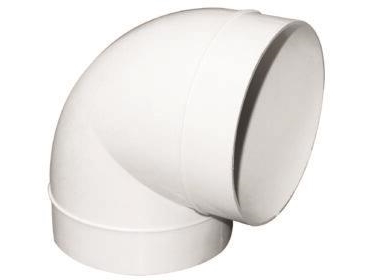 Fresh plastsystem 125, grå PVC, plastbøjning Ø125 mm, 90°. Passer i rør, nippelmål. | Diverse | GameStuff