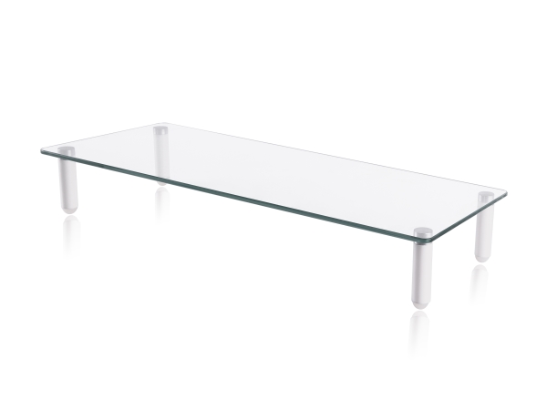 Equip Glas-Schreibtisch-Monitorständer, Freistehend, 20 Kg, Transparent