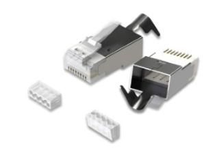 MicroConnect - Netværk-konnektor - RJ-45 (han) - FTP - CAT 8.1 - modulær - aluminium (pakke med 50)