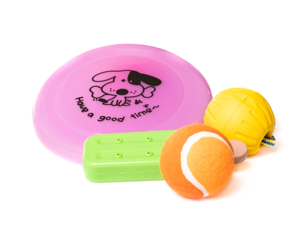 Naga Hundespielzeug Mix, 4 Stück (Frisbee, Ball An Einer Schnur, Tennisball, Eis Am Stiel)