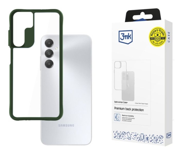 3Mk Satin Armor Case+ Green Pro Samsung Galaxy A15 5G, Cover, Samsung, Galaxy A15 5G, 16,5 Cm (6.5"), Grøn, Transparent