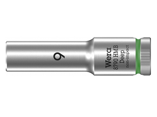 Wera 8790 Hmb, Sokkel, 3/8", Metric, 1 Hoved(Er), 9 Mm, Krom-Vanadium-Stål