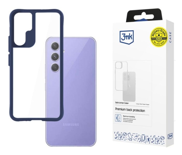 3Mk Satin Armor Case+ Blue Pro Samsung Galaxy A54 5G, Cover, Samsung, Galaxy A54 5G, 16,3 Cm (6.4"), Blå, Transparent