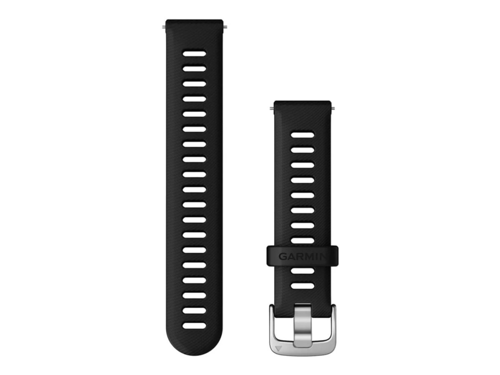 Garmin - Rem For Smart Watch - 18 Mm - Sort Med Sølvhardware
