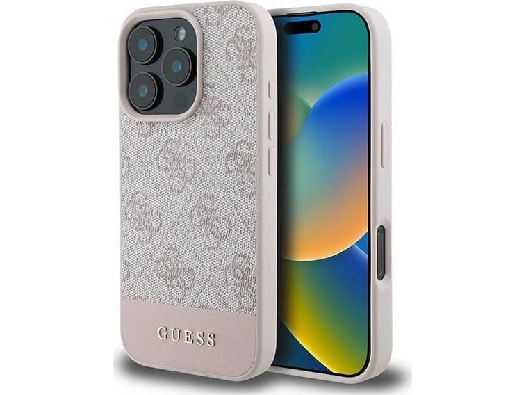Guess 4G Bottom Stripe - Etui Iphone 16 Pro Max (Różowy)