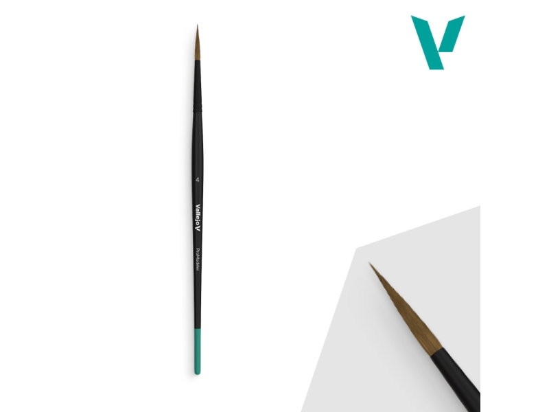 Vallejo B01004, Enstaka pensel, Rund borste, Naturborst | Skola & Hobby - Konstmaterial - Borstar | GameStuff