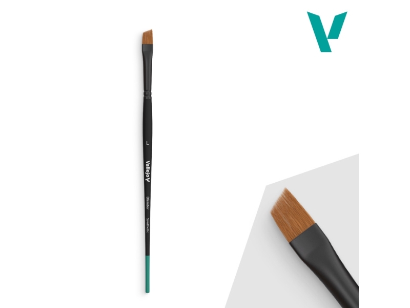 Vallejo B05003, Enstaka pensel, Vinklad pensel, Syntetisk | Skola & Hobby - Konstmaterial - Borstar | GameStuff