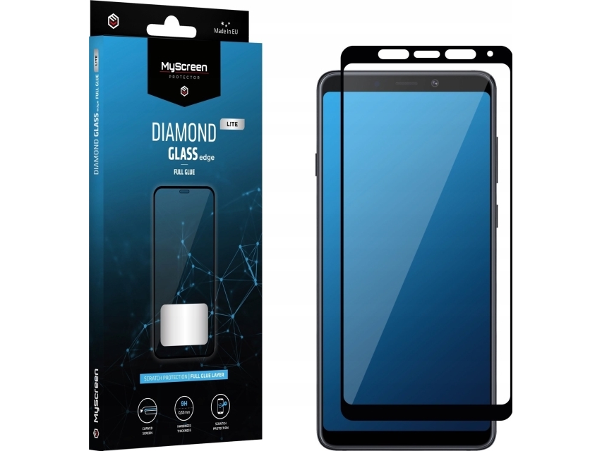 Myscreen Protector Samsung Galaxy A9 2018 Diamond Glass Lite Edge Full Glue Hardat Glas För Latt Rundade Skarmar