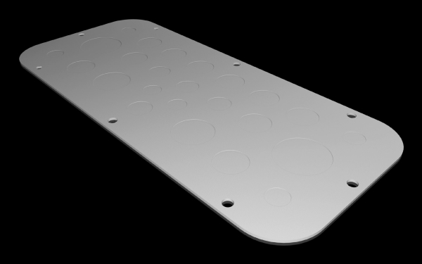 Rittal Metalflangeplade Ax Metrisk Præ-Stempling Størrelse 2 339X149mm