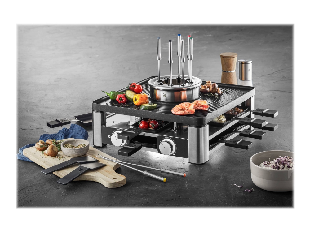 WMF Lumero - Raclette/grill/fondue - 1.96 kW - svart / rostfritt stål