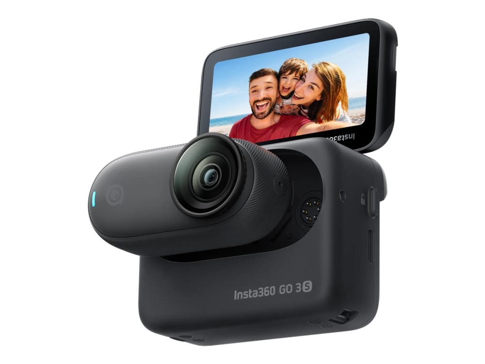 Insta360 Go 3S - Standard Bundle - aktionkamera - 4 K / 30 fps - blixt 64 GB - Bluetooth, Wi-Fi - undervatten upp till 10 m - midnattssvart | Foto och video - Videokamera - Videokamera för action | GameStuff