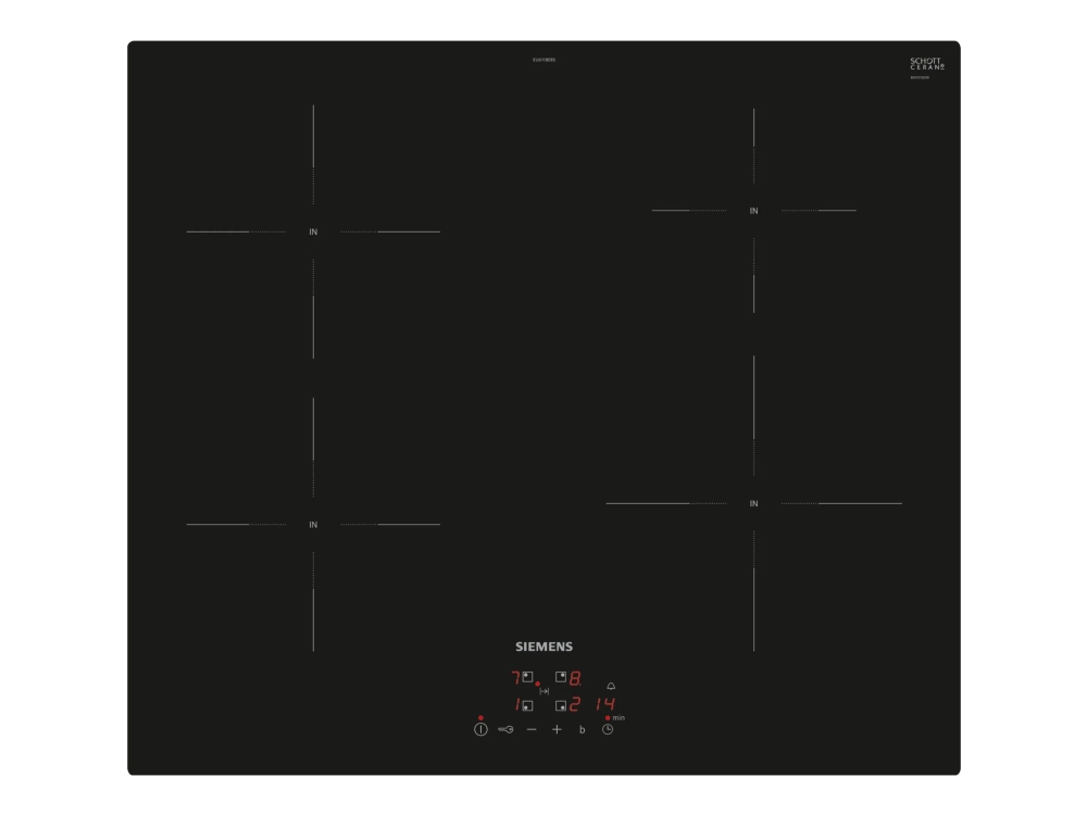 Siemens iQ100 EU611BEB5E - Induktionshäll - 4 kokplattor - Fördjupning - bredd: 56 cm - djup: 49 cm - ramlös - svart | Vitvaror - Spishäll | GameStuff