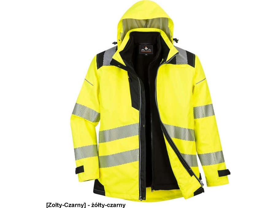 Portwest PW3 hi-vis 3 i 1 jakke PW365 - Gul/Sort / XXL | Jakker | Herre | NODISCOUNT