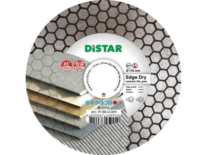 Distar diamantkapskiva 1A1R 115 Edge Dry | Elverktyg - Tillbehör - Bitar & Borrset | GameStuff